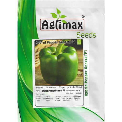 Agrimax Hybrid Green Pepper General F1 Premium Quality Seeds (Made in Spain) by Agrimaxgroup®